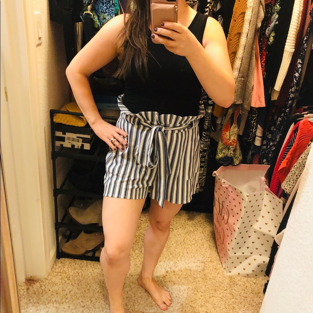 Express high waisted belted shorts